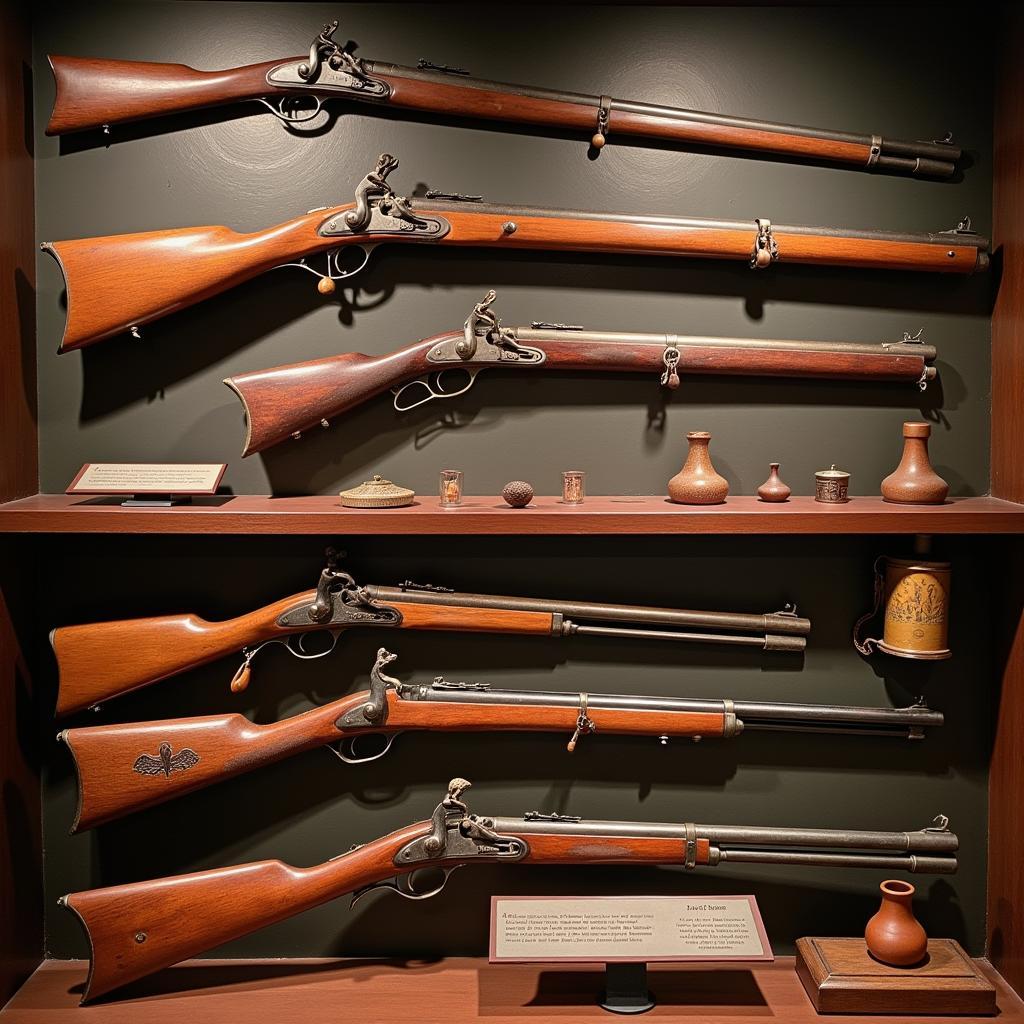 Old Muskets Displayed in a Museum