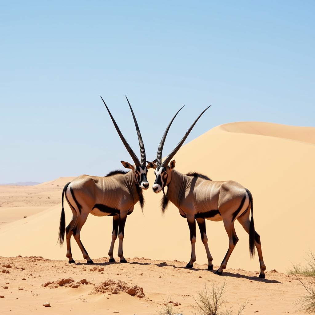 Oryx in a Desert Landscape