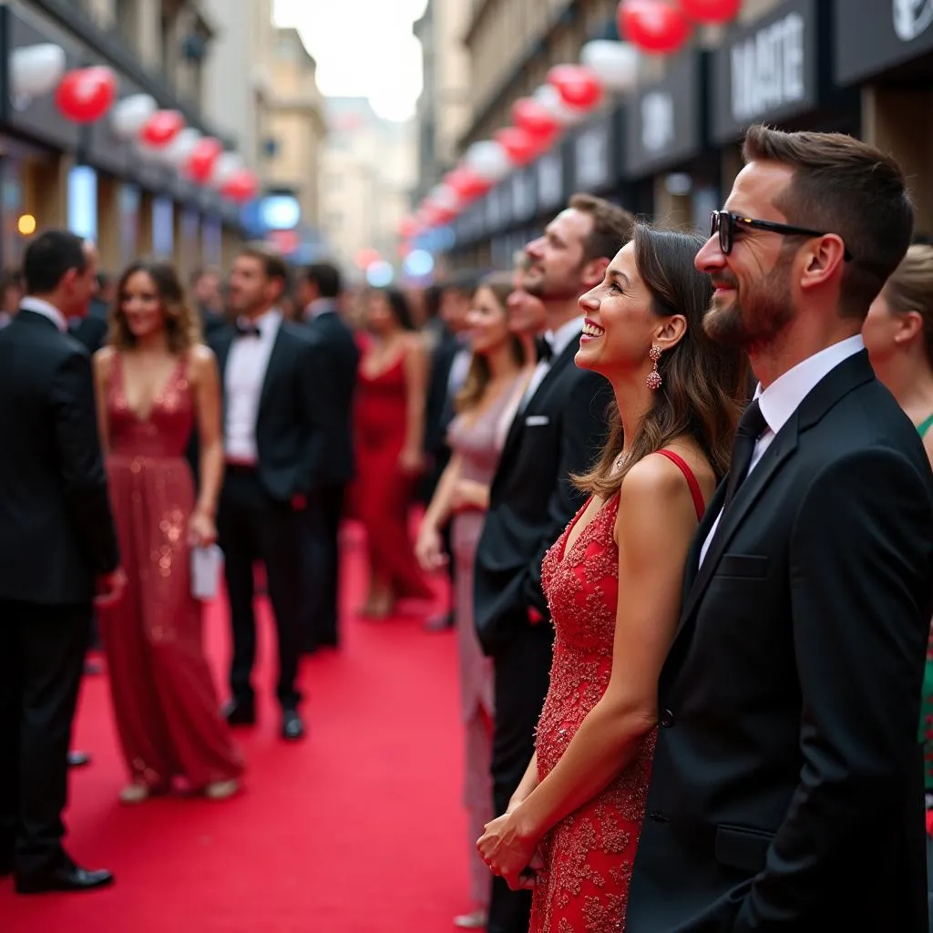 Attendees on the red carpet at the Pan African Film Festival