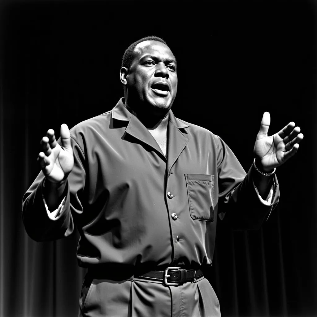 Paul Robeson performing on stage