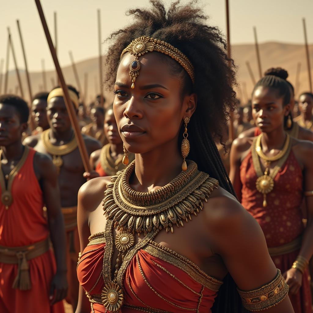 Queen Nzinga Leading Her Army