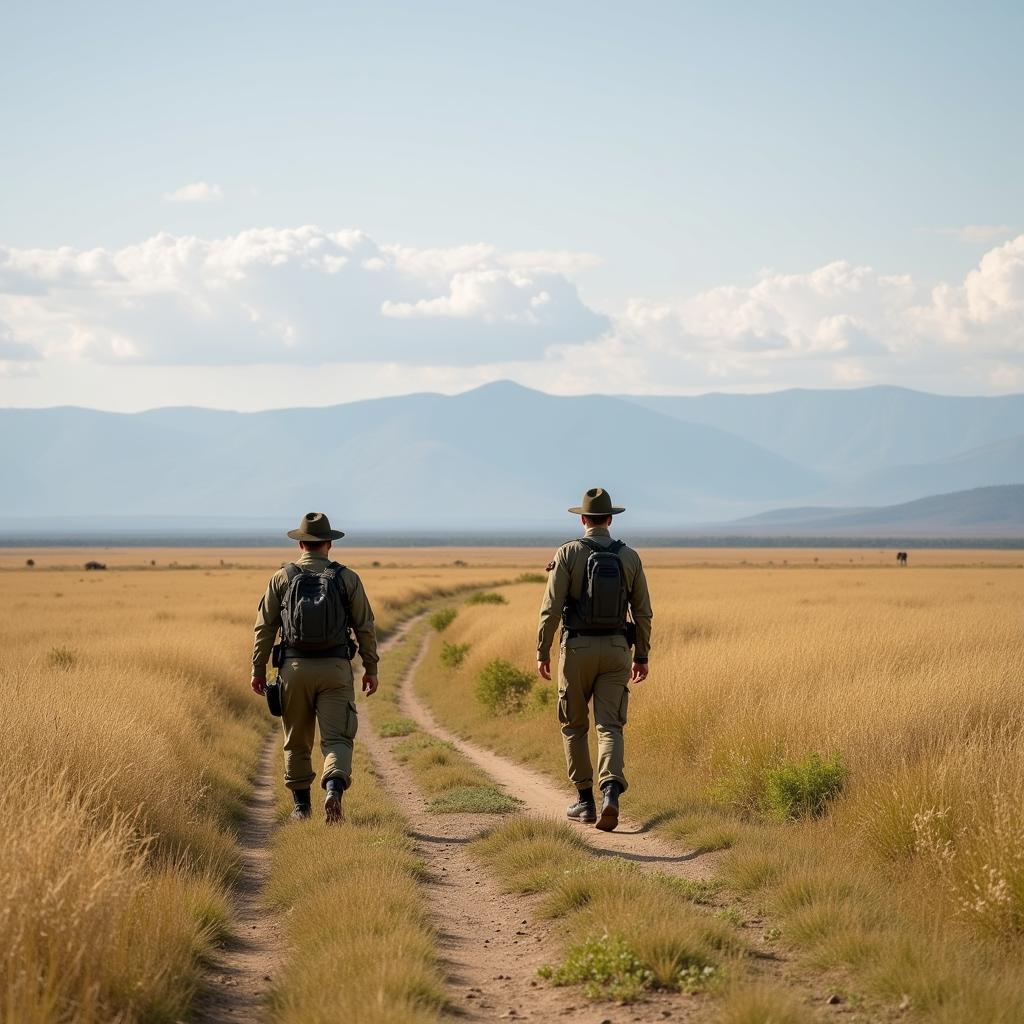 Park Rangers Patrolling the Savanna