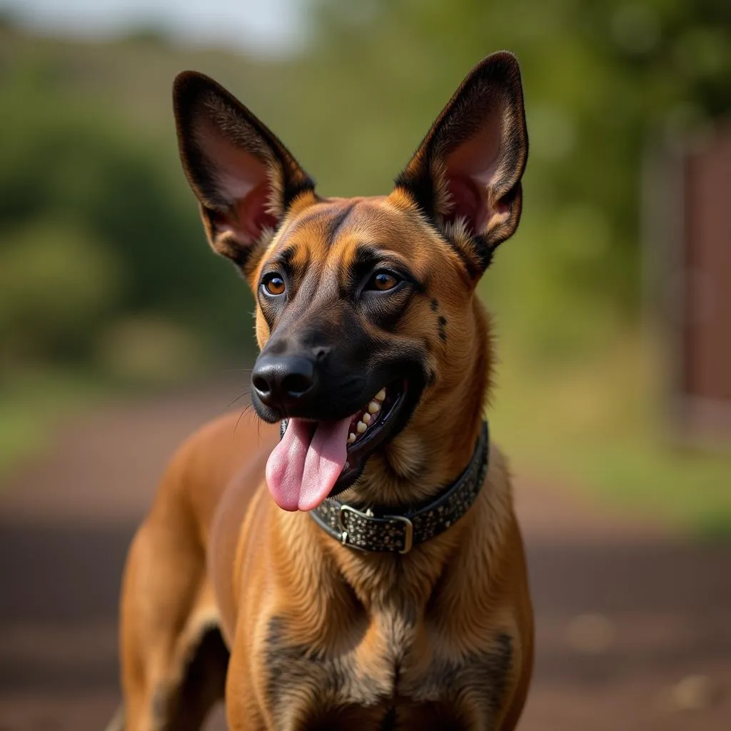 Portrait of a rare African dog breed