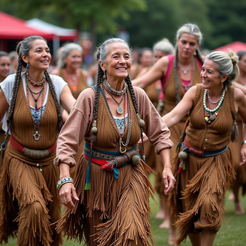 Women of Different Ages Participating in Reed Dance