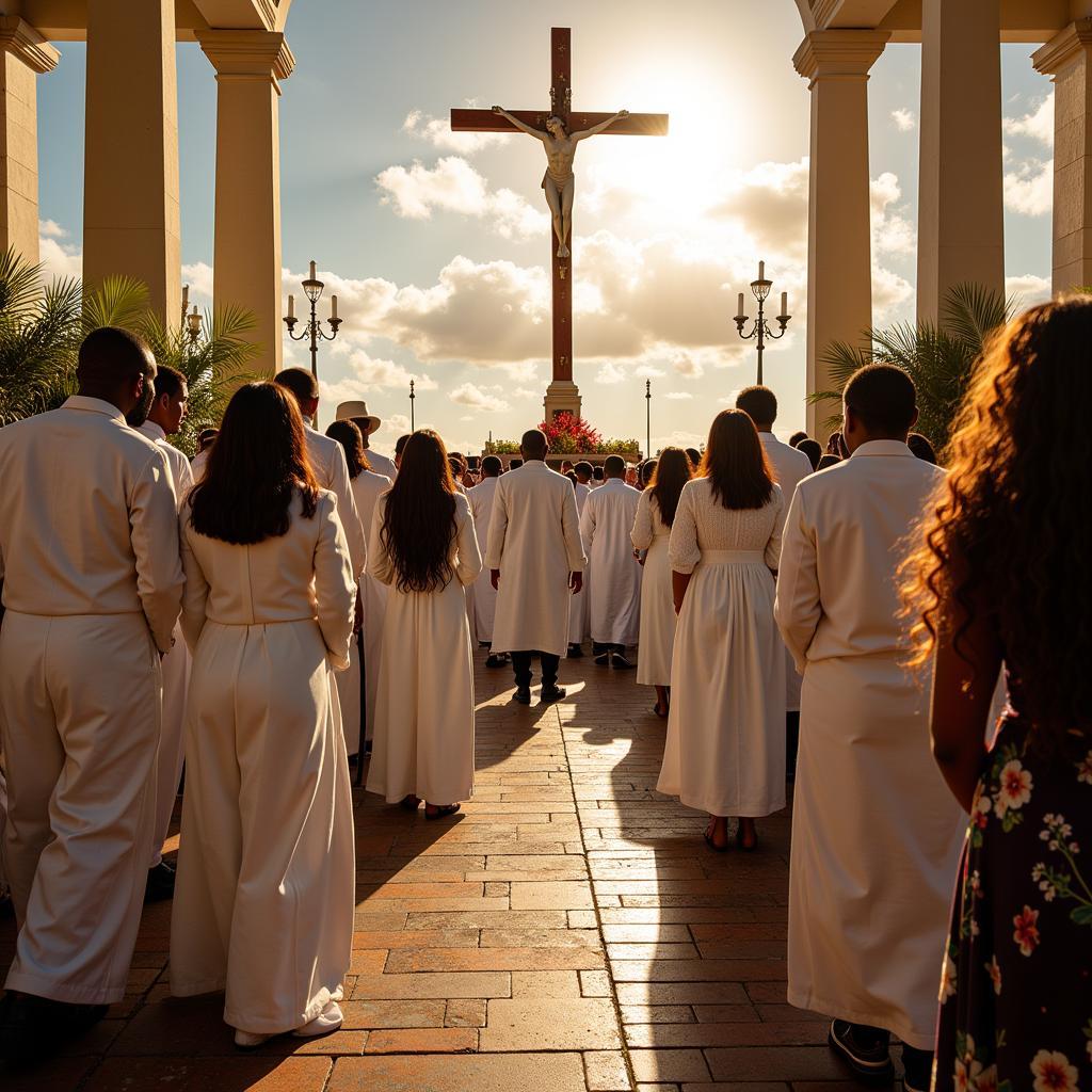 Religious Ceremony Showcasing Syncretic Beliefs