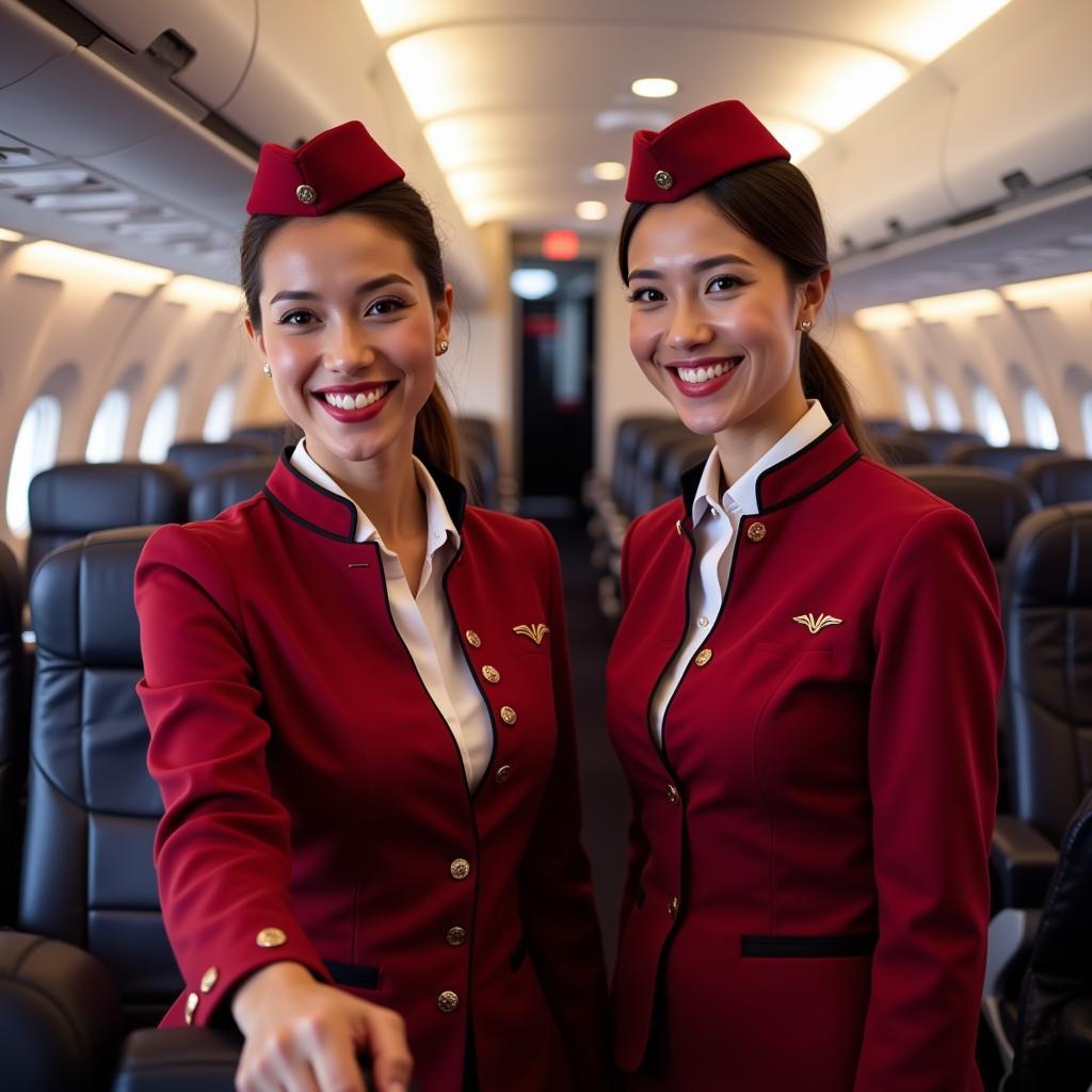 Royal Air Maroc cabin crew smiling