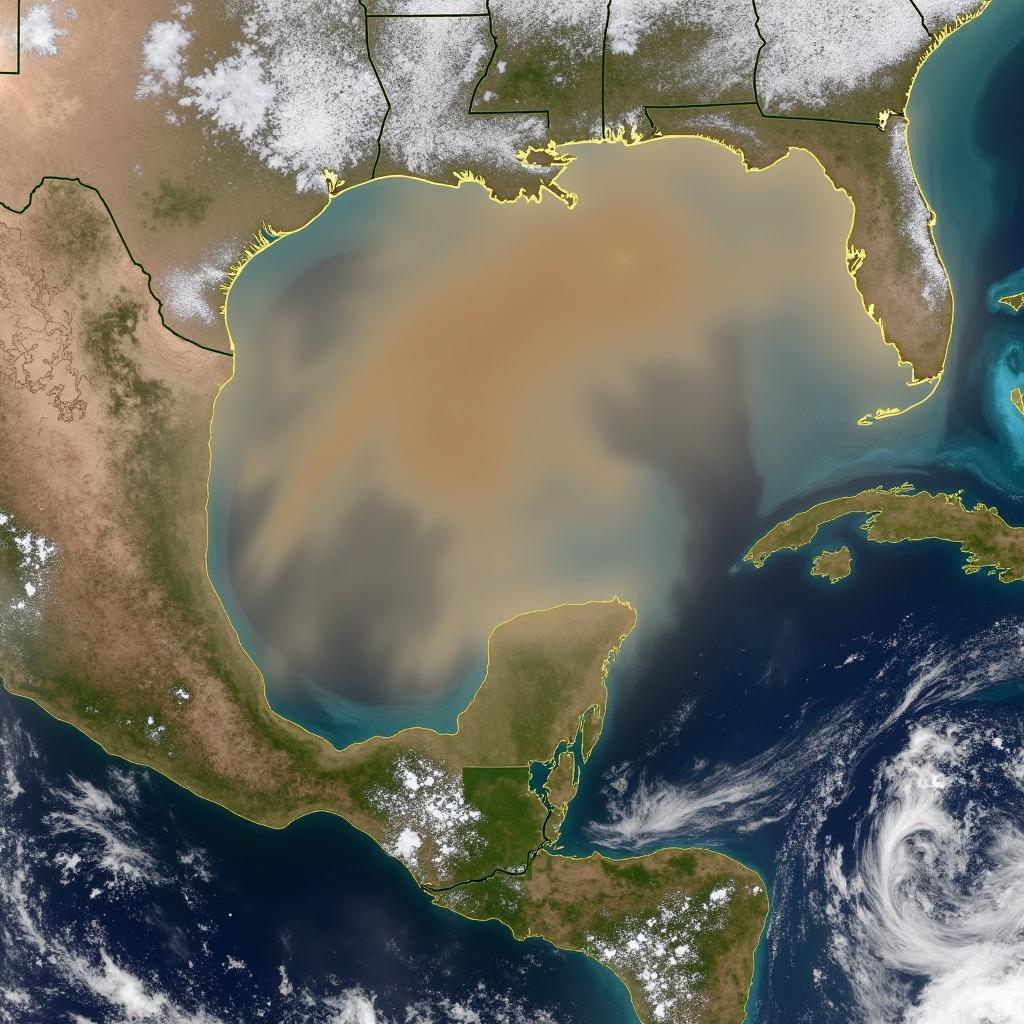 Satellite image of Saharan dust plume over Florida in August 2019