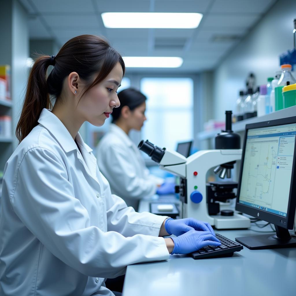 Scientist Working in a Modern Laboratory