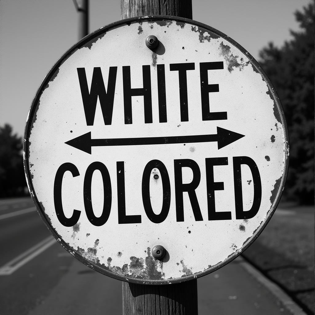 Segregation Sign in the 1950s