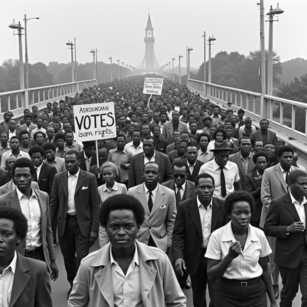 Protesters Marching for Voting Rights in Selma