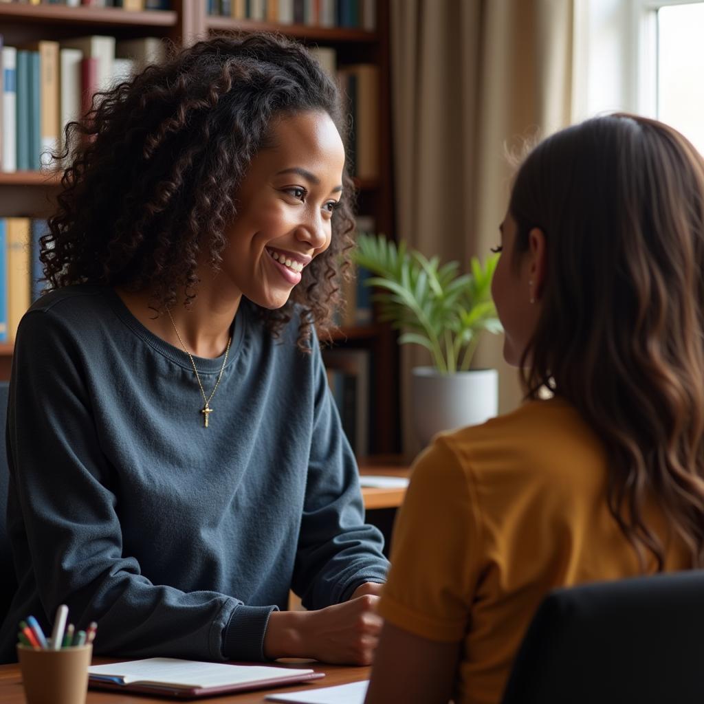 Seminary professor mentoring a student