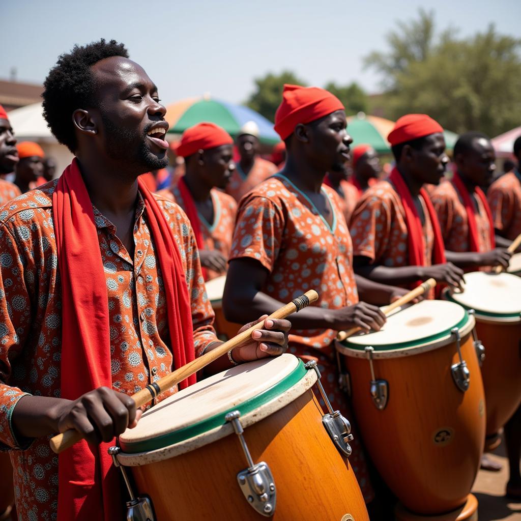 Senegalese Drummers at a Festival 