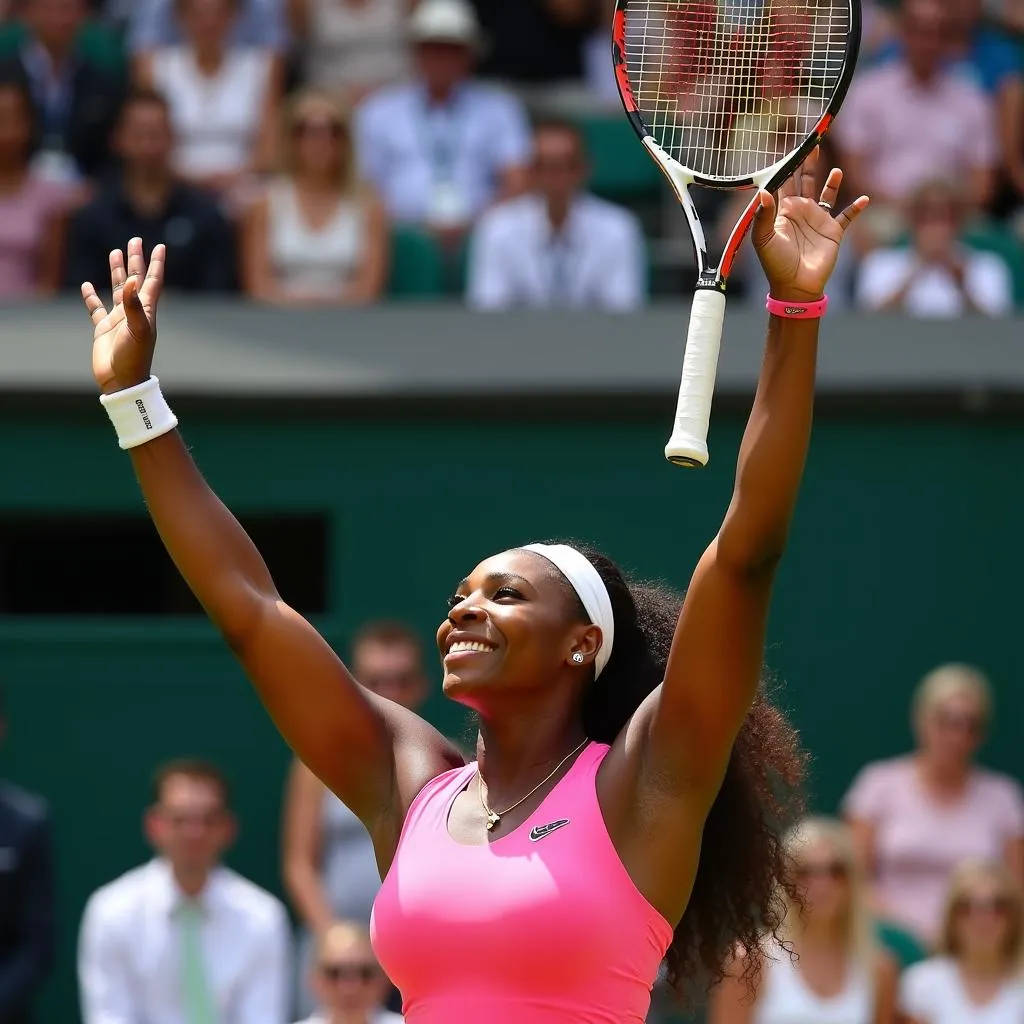 Serena Williams Celebrating a Grand Slam Victory