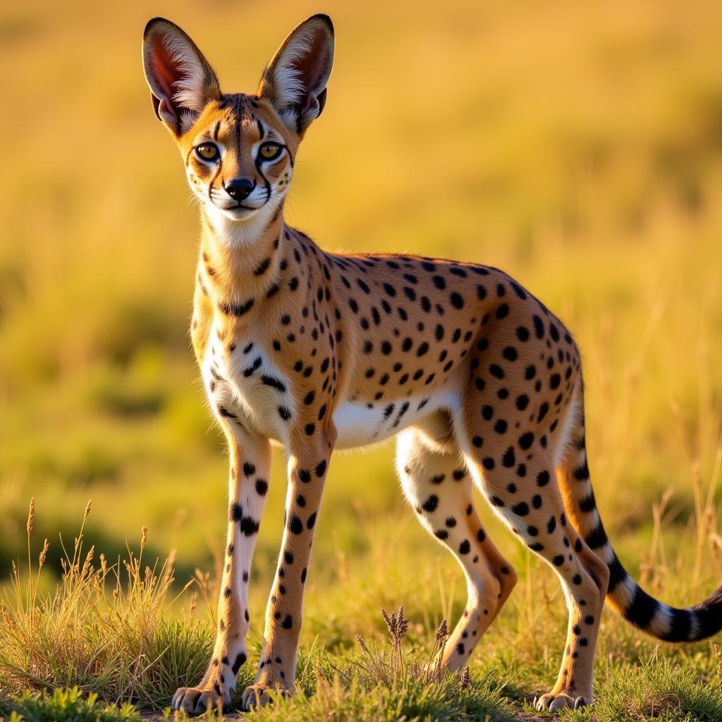 Serval with Distinctive Spots 