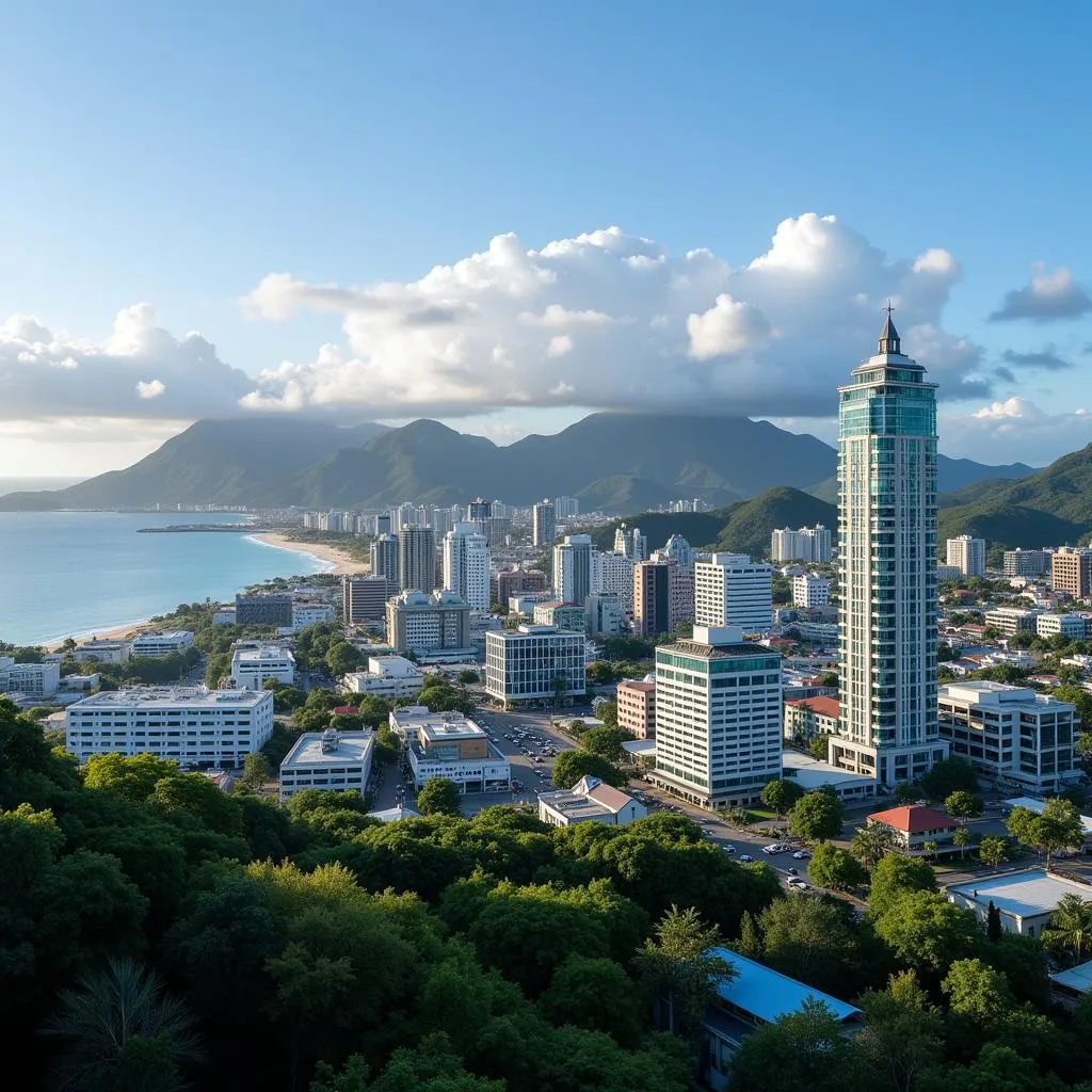 Modern skyline of Victoria, Seychelles