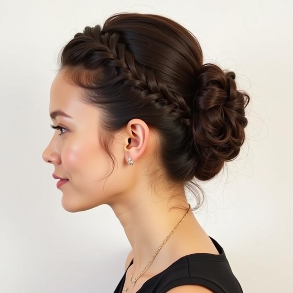 Short Hair Braids Updo Style