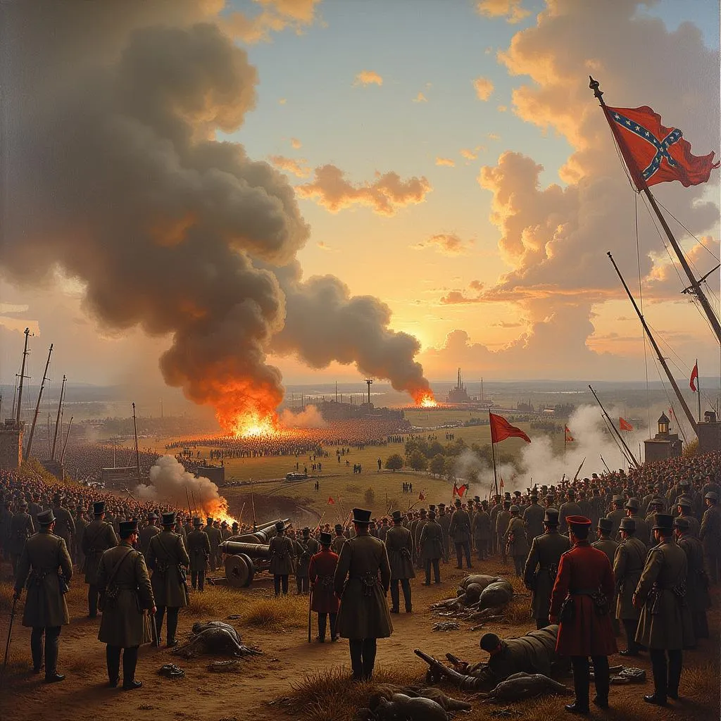 Painting depicting the Siege of Vicksburg