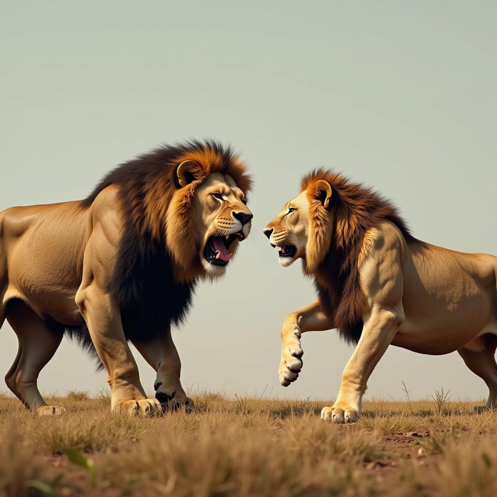 Hypothetical battle between a Smilodon and an African Lion