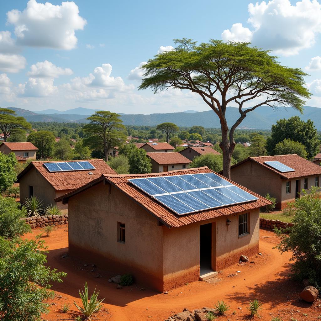 Solar Panels Powering an African Village