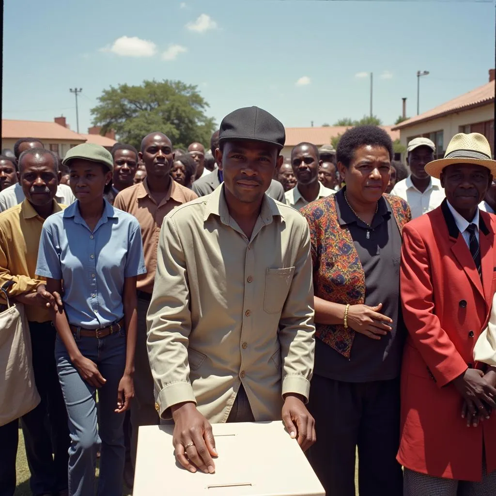 South Africans voting in the first multiracial elections