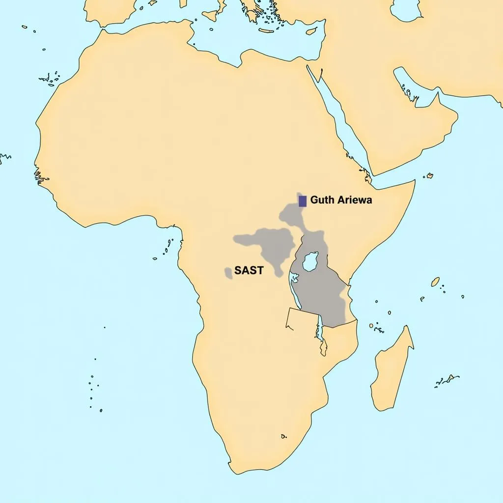 South African Time Zones on World Map