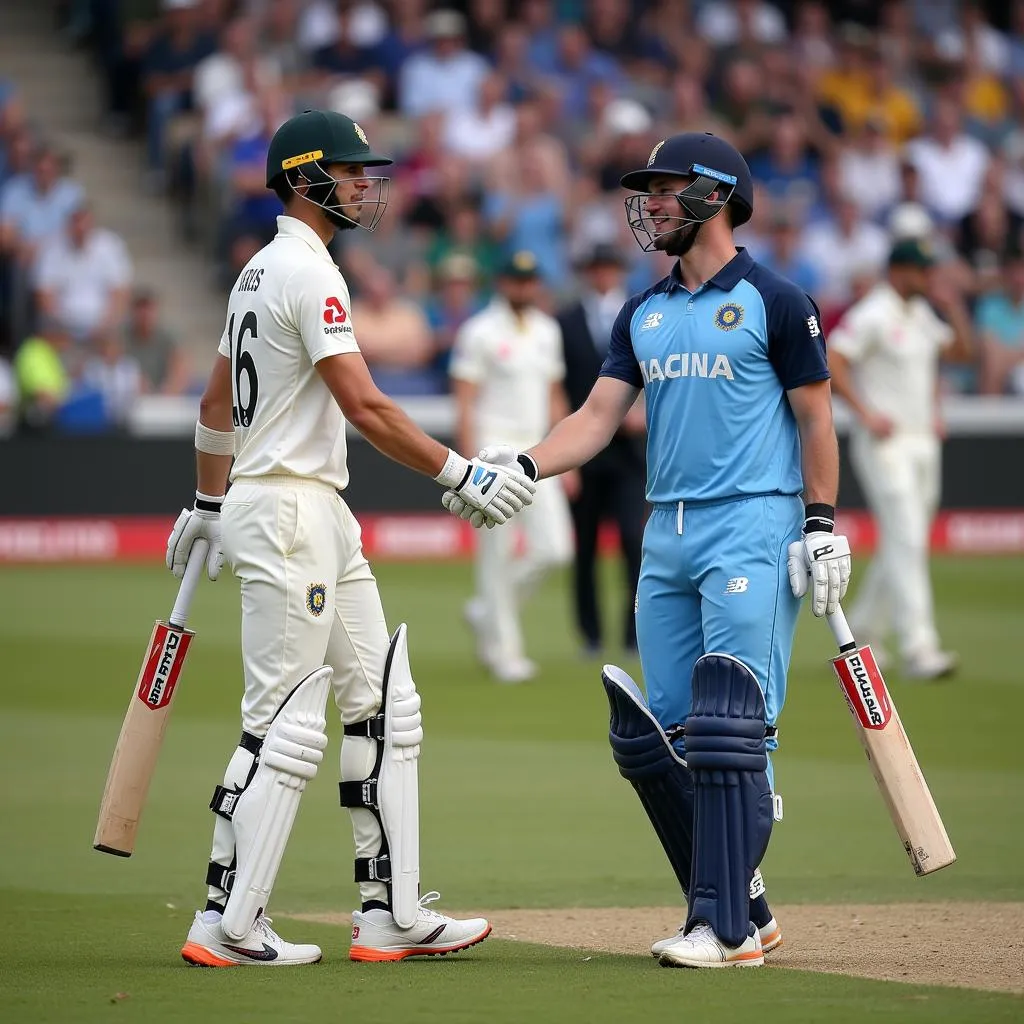 South Africa and Pakistan players shake hands after a hard-fought match