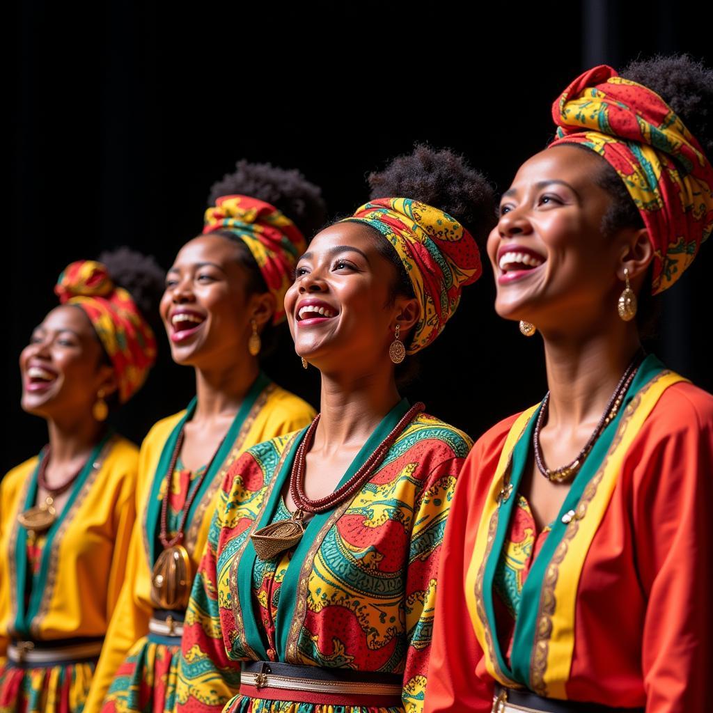 South African Acapella Group in Traditional Attire