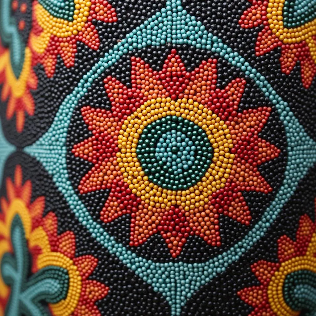 Close-up of Beadwork Detail on a South African Garment