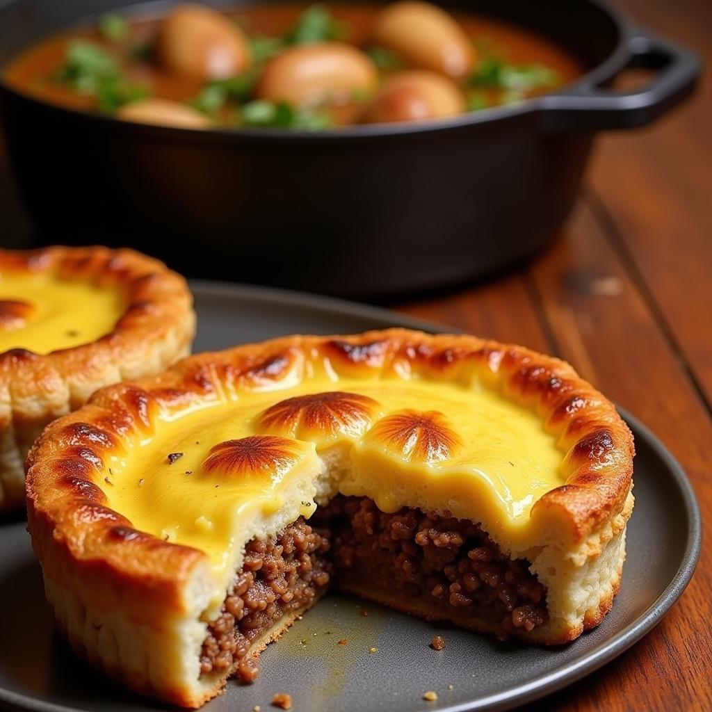 South African bobotie and potjiekos freshly prepared in traditional settings.