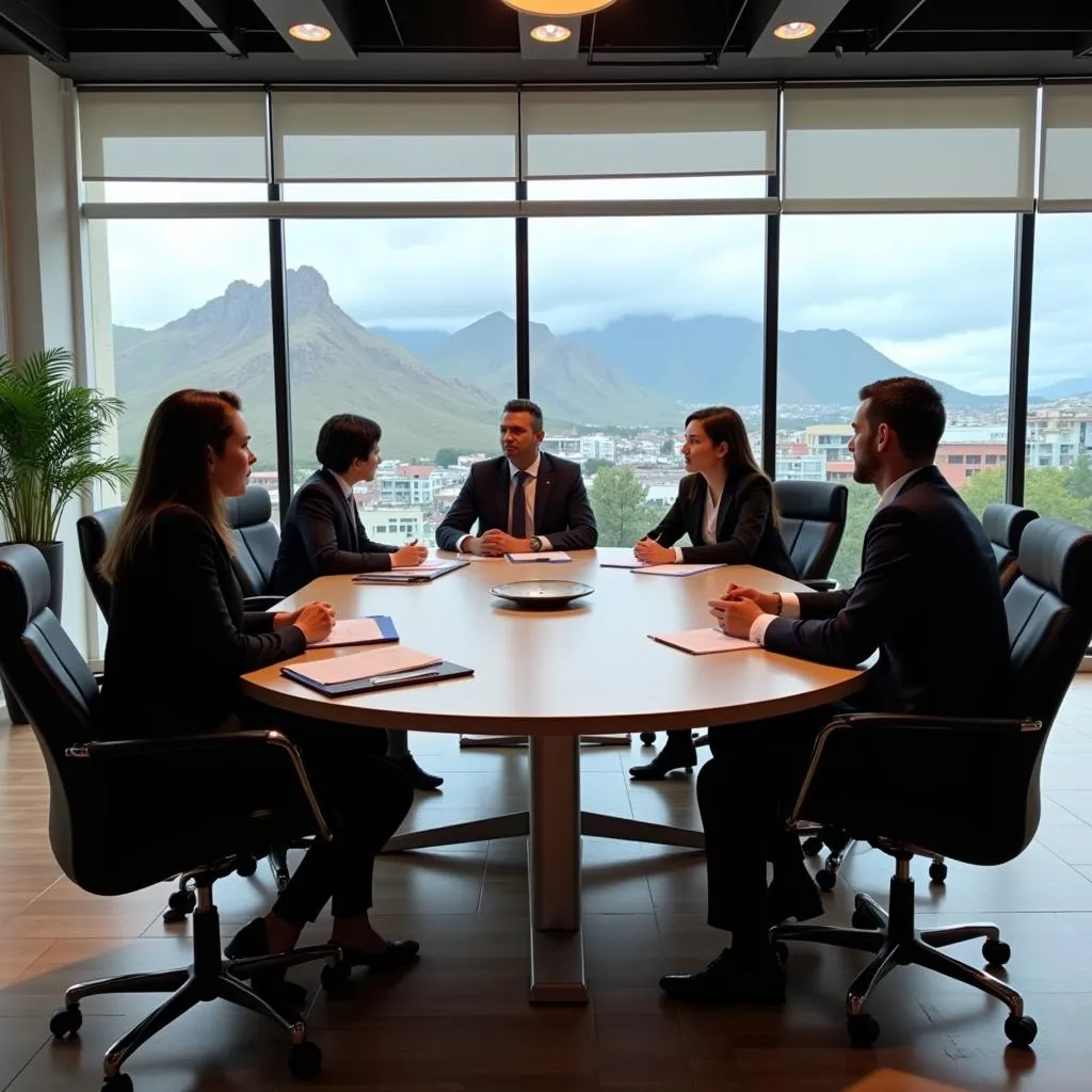 Business Meeting in a Modern South African Office