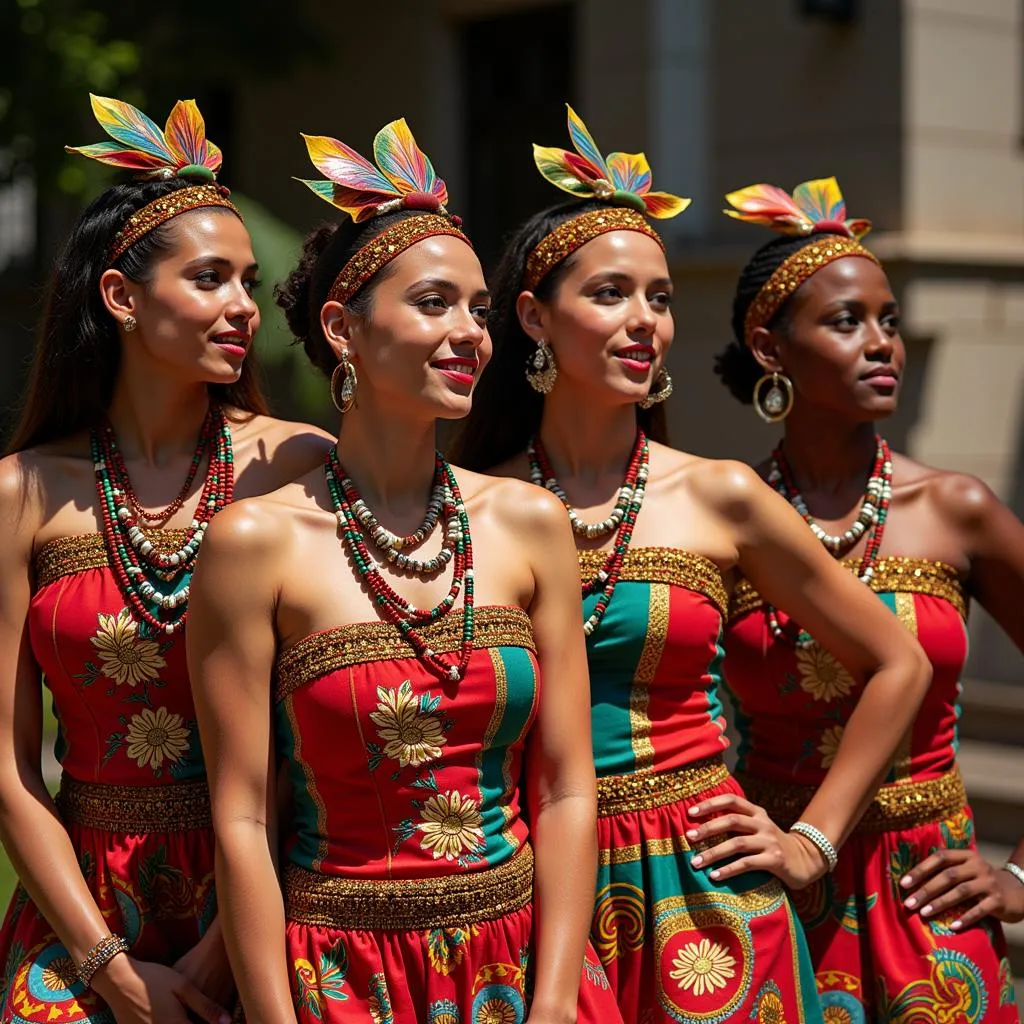 South African Dancers in Traditional Attire