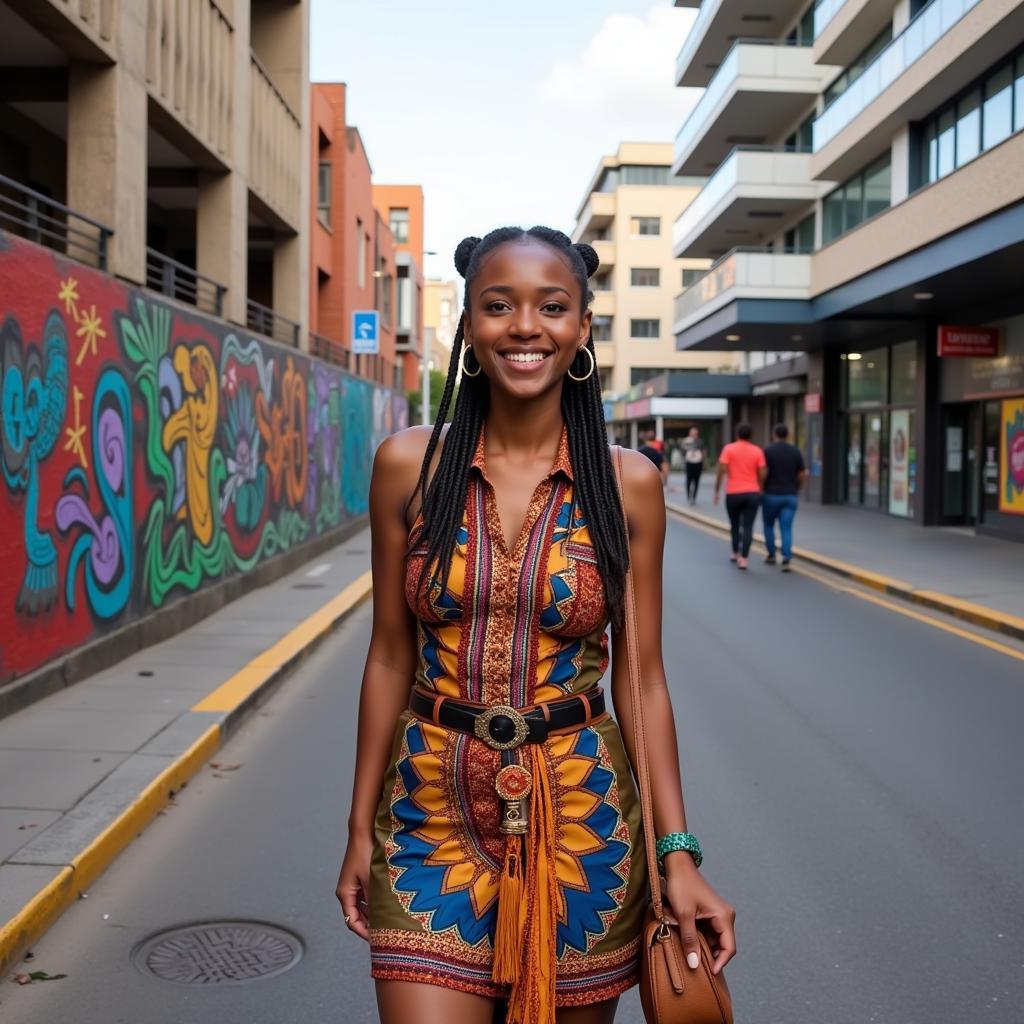 South African Girl in Urban Setting