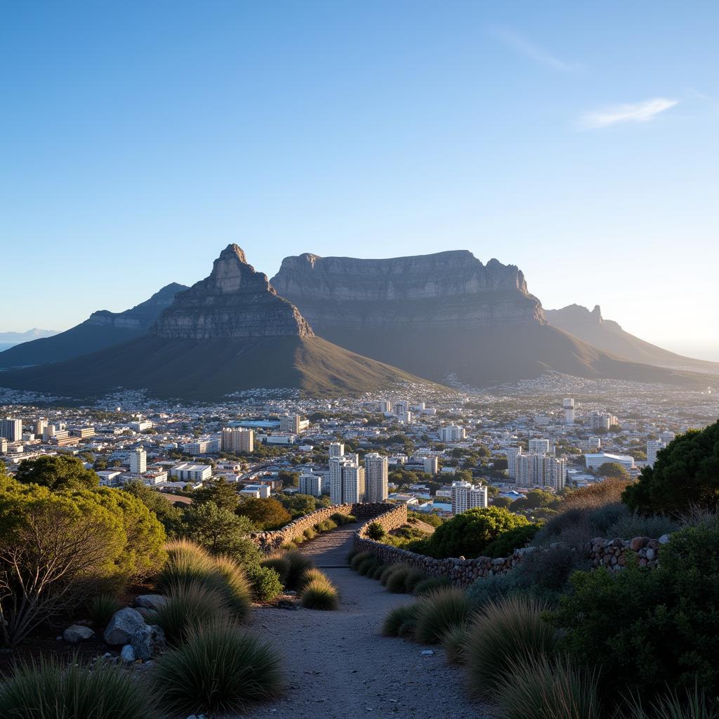 Scenic view of Table Mountain in Cape Town