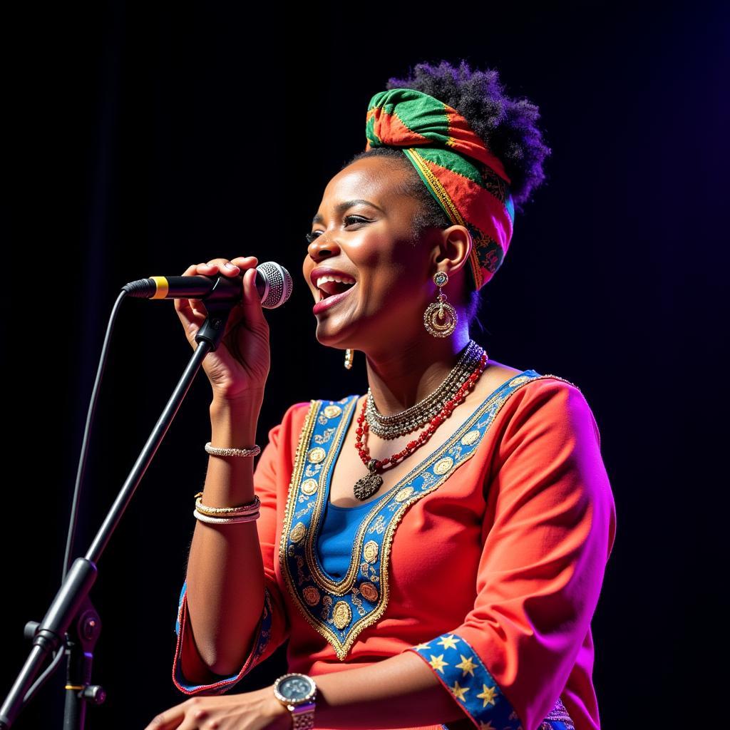 South African singer performing live on stage