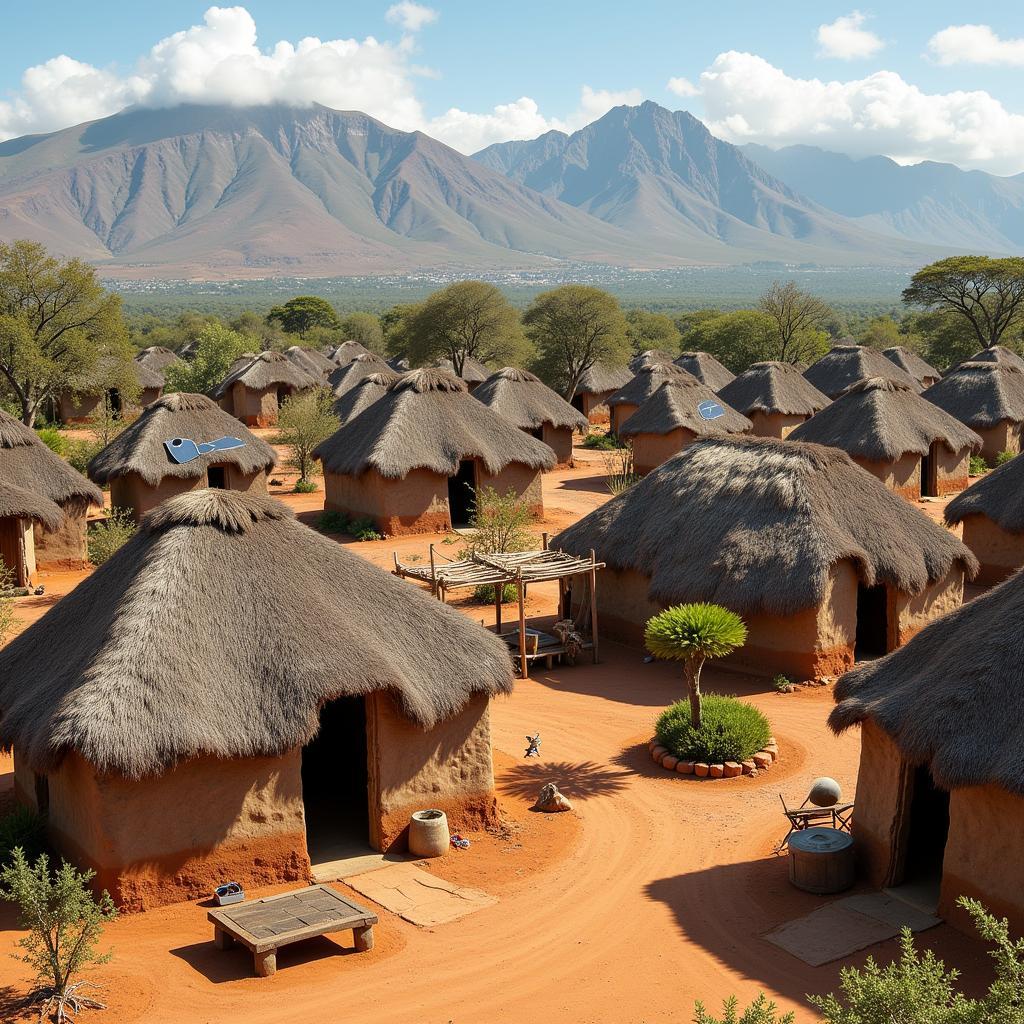 A modern-day village of a South African tribe