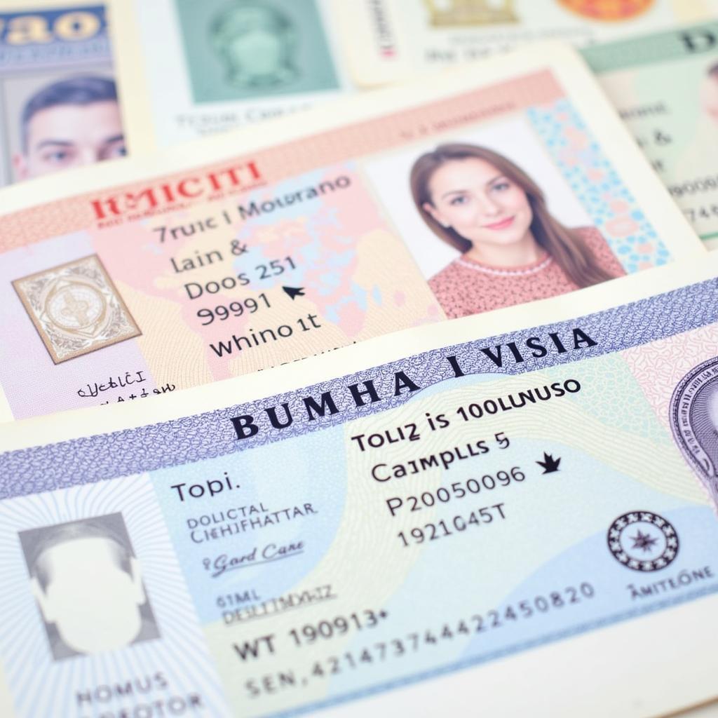 Different types of South African visas displayed.