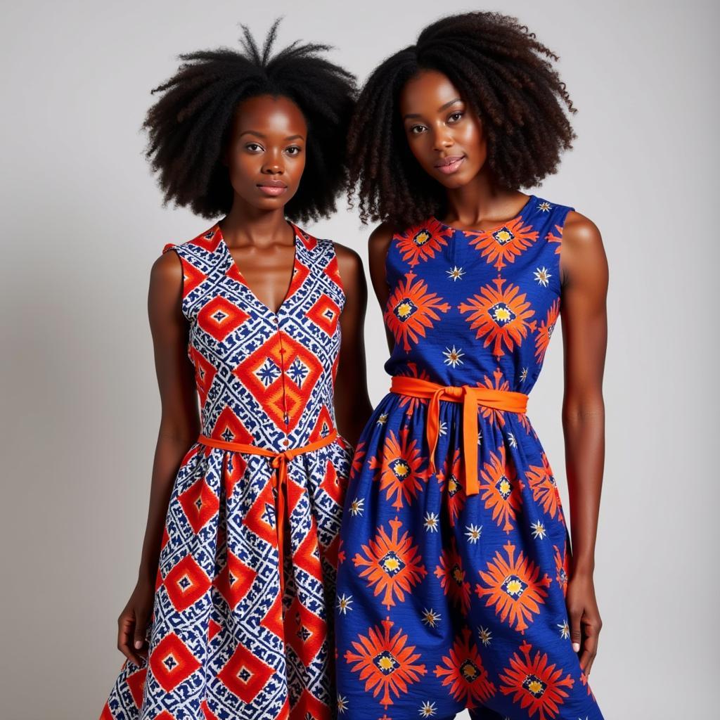 South African Women in Shweshwe Dresses