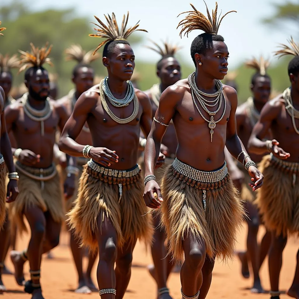 Southern African Dancers in Traditional Attire