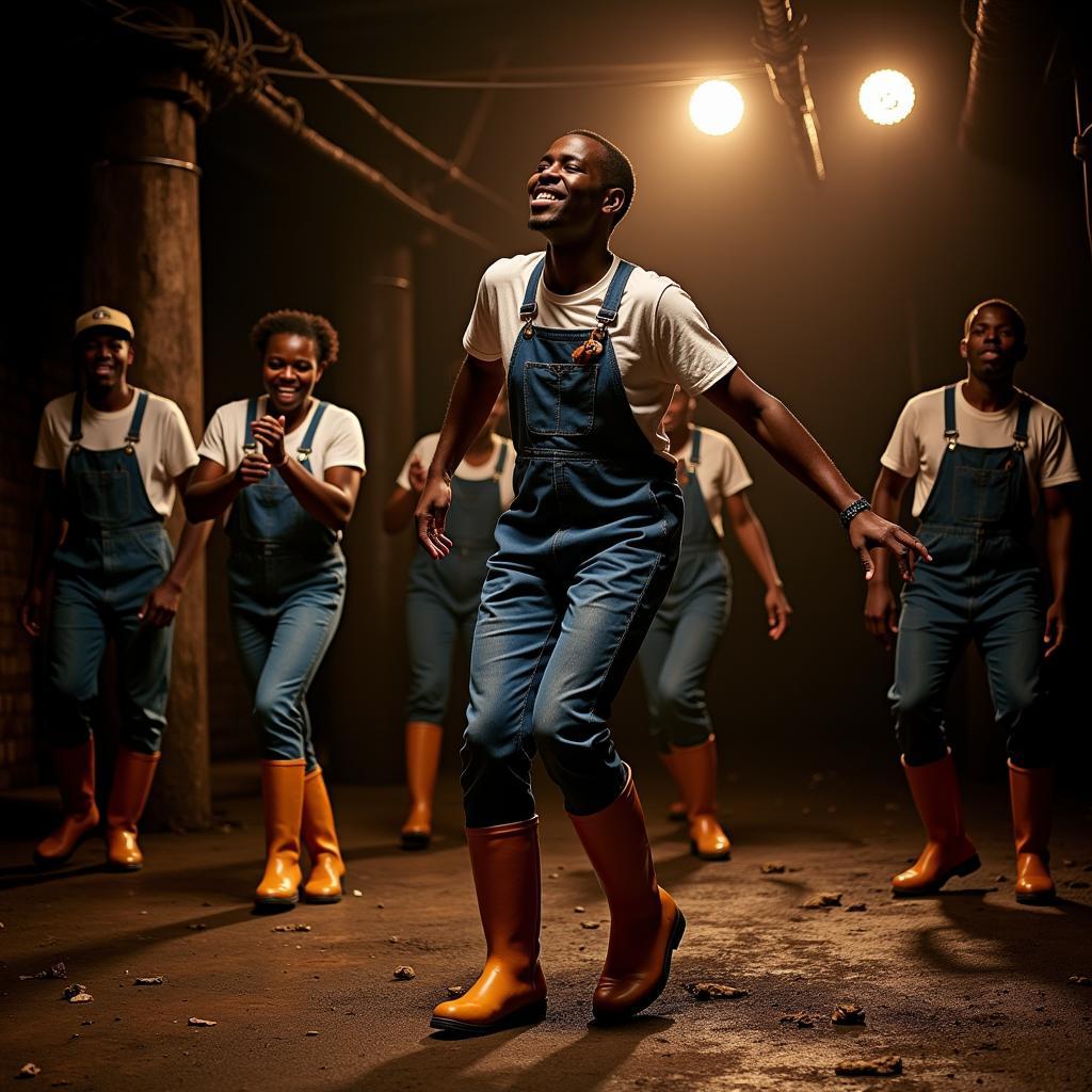 Southern African Gumboot Dancers in Action