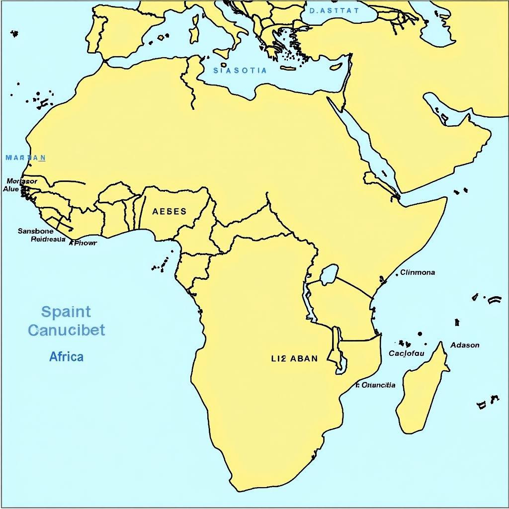 Spanish Africa Colonies Map and Trade Routes