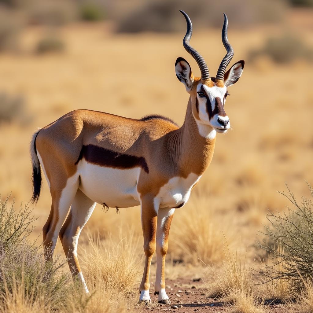 Springbok grazing in the grasslands