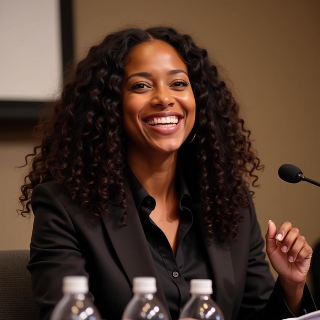 Tracy Oliver at a Screenwriting Panel