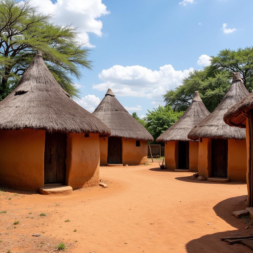 A traditional homestead in an African hamlet