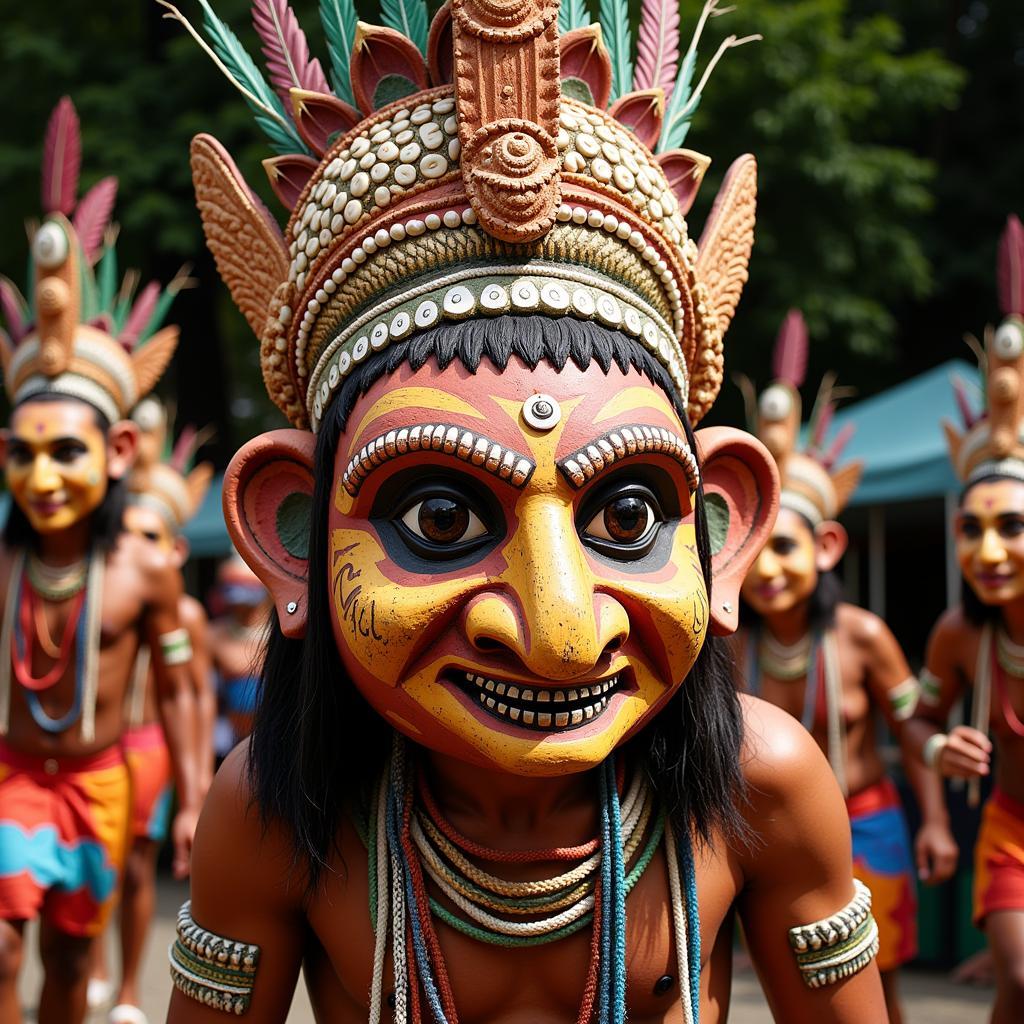 Traditional African Mask Used in Ceremony