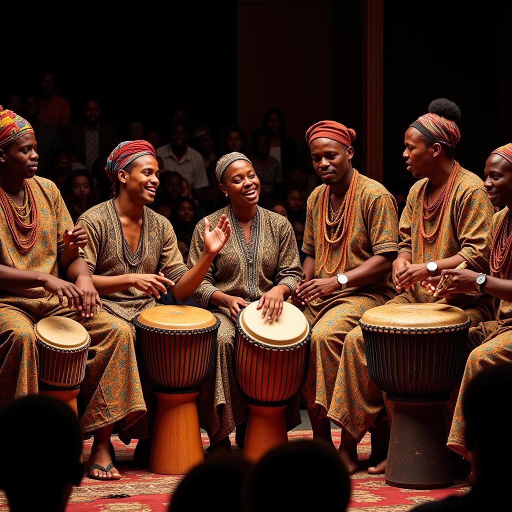 Traditional African Musicians Performing