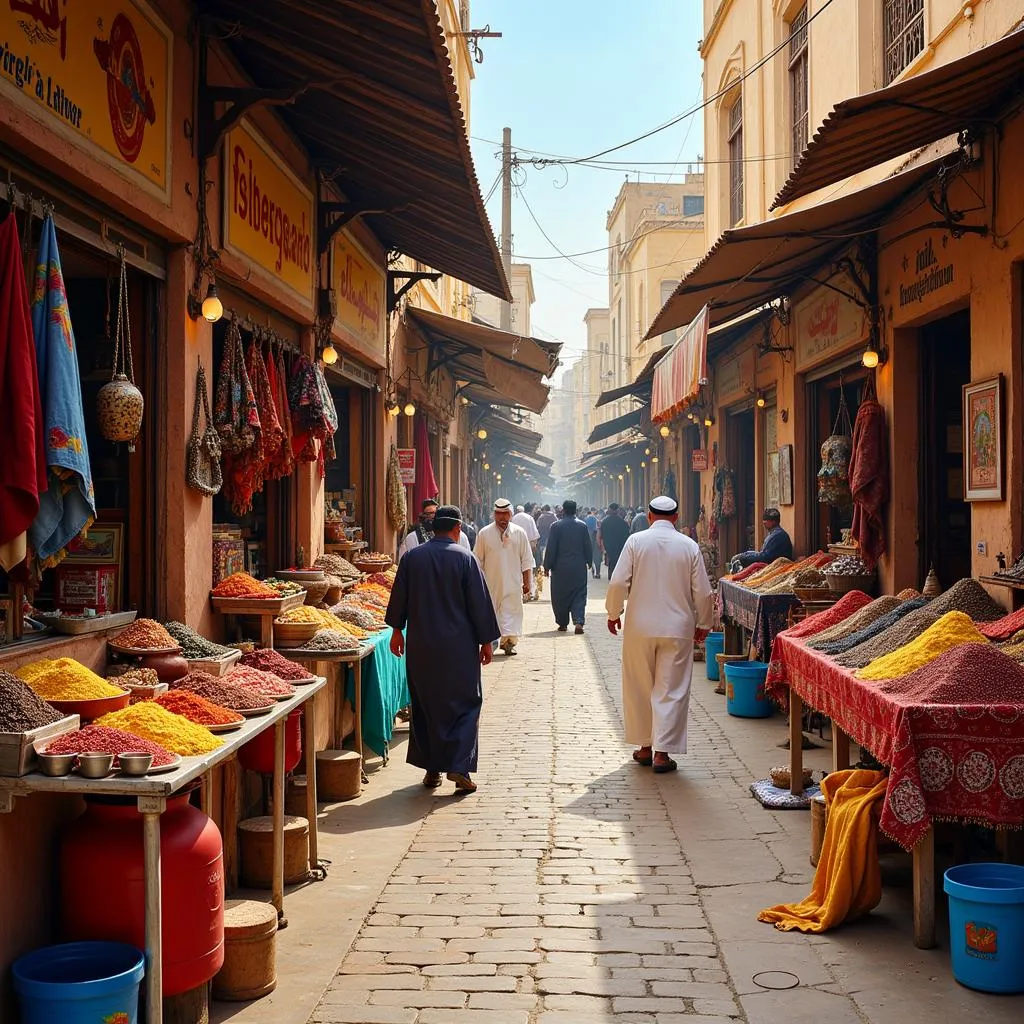 Bustling Arabian Market