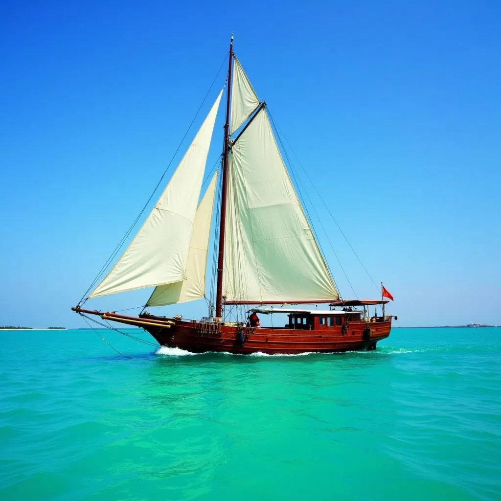 Traditional Dhow Sailing the Indian Ocean