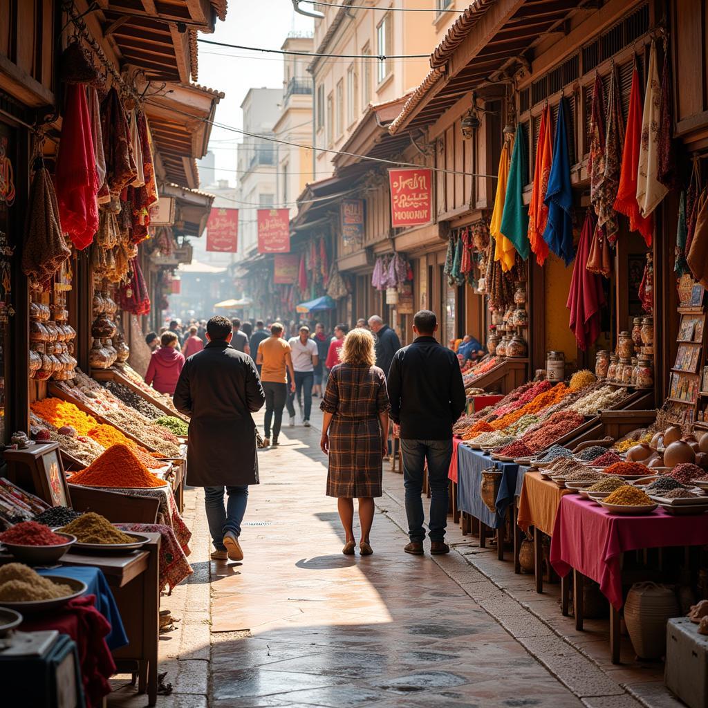 Bustling Tunisian Marketplace