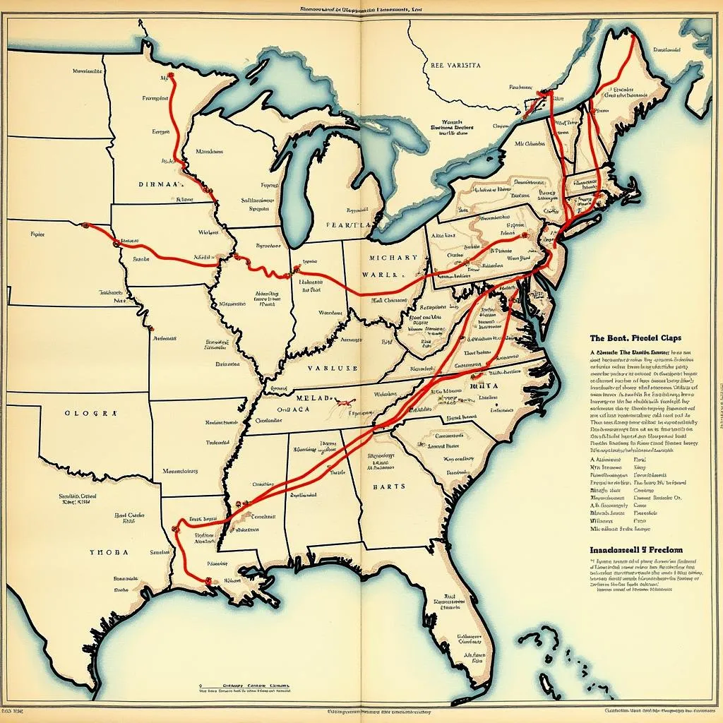 Map of the Underground Railroad Network