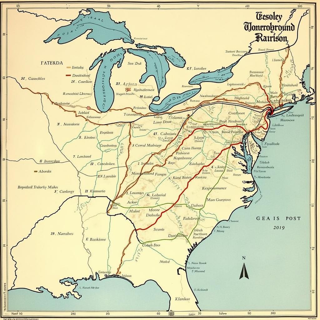 Map of the Underground Railroad Network